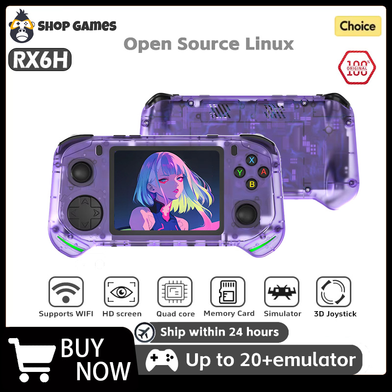 Gaming Console Mario - RX6H Retro Handheld Game Console Linux