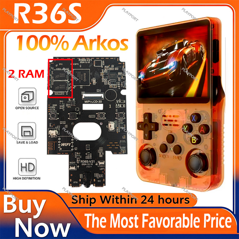 Gaming Console Mario - R36S Original Retro Handheld Game Player
