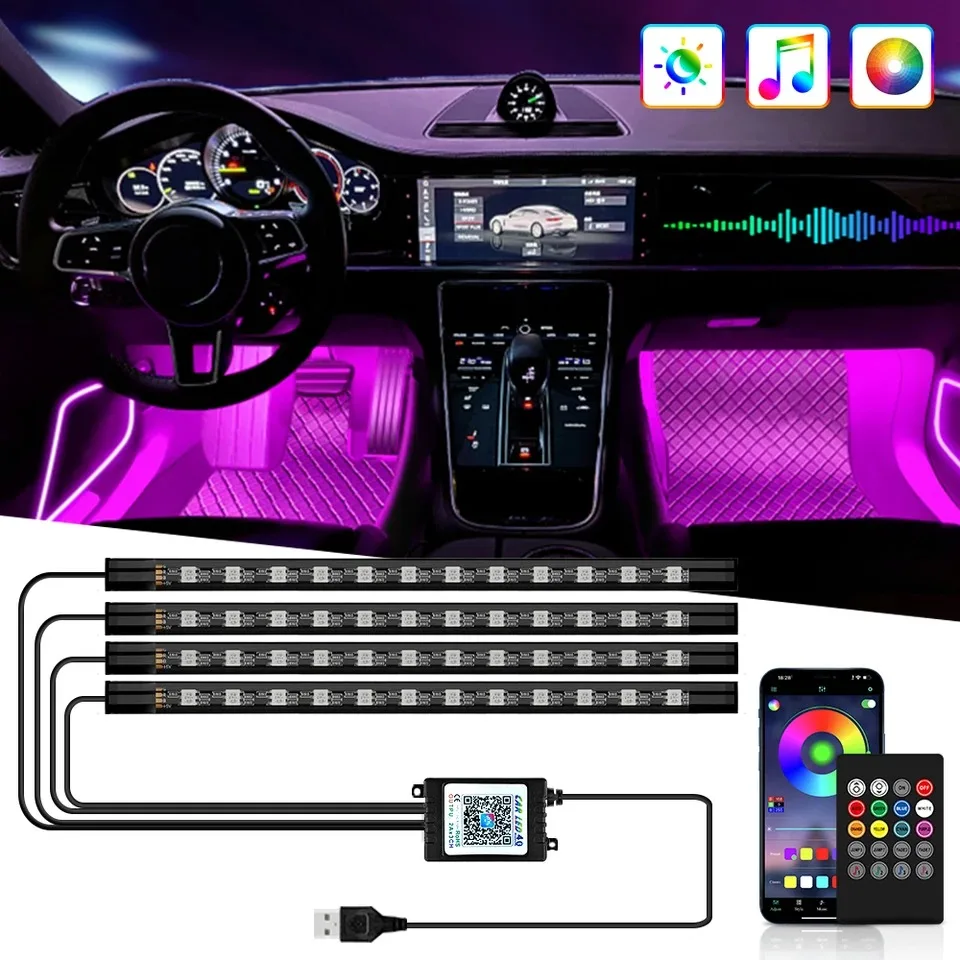 Universal 48 LED USB Car RGB A - Led Gaming Light Strip recension och pris