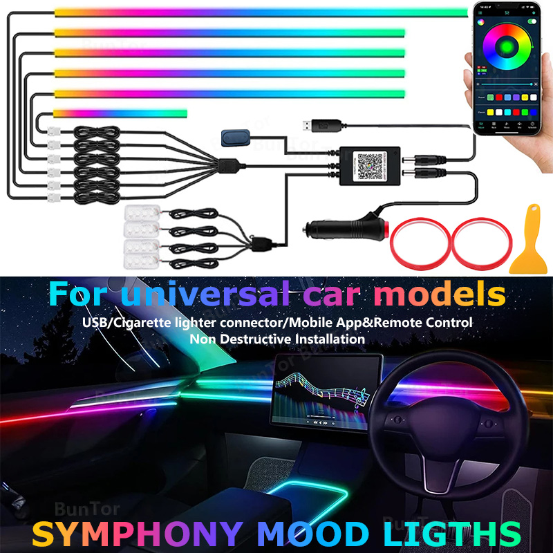 Car Ambient Light/64 Colors Ac - Led Gaming Light Strip recension och pris